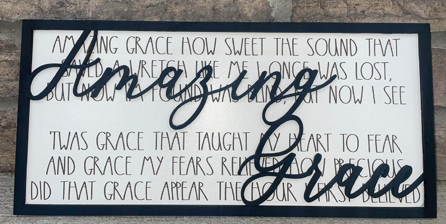 Amazing Grace Laser Cut Sign