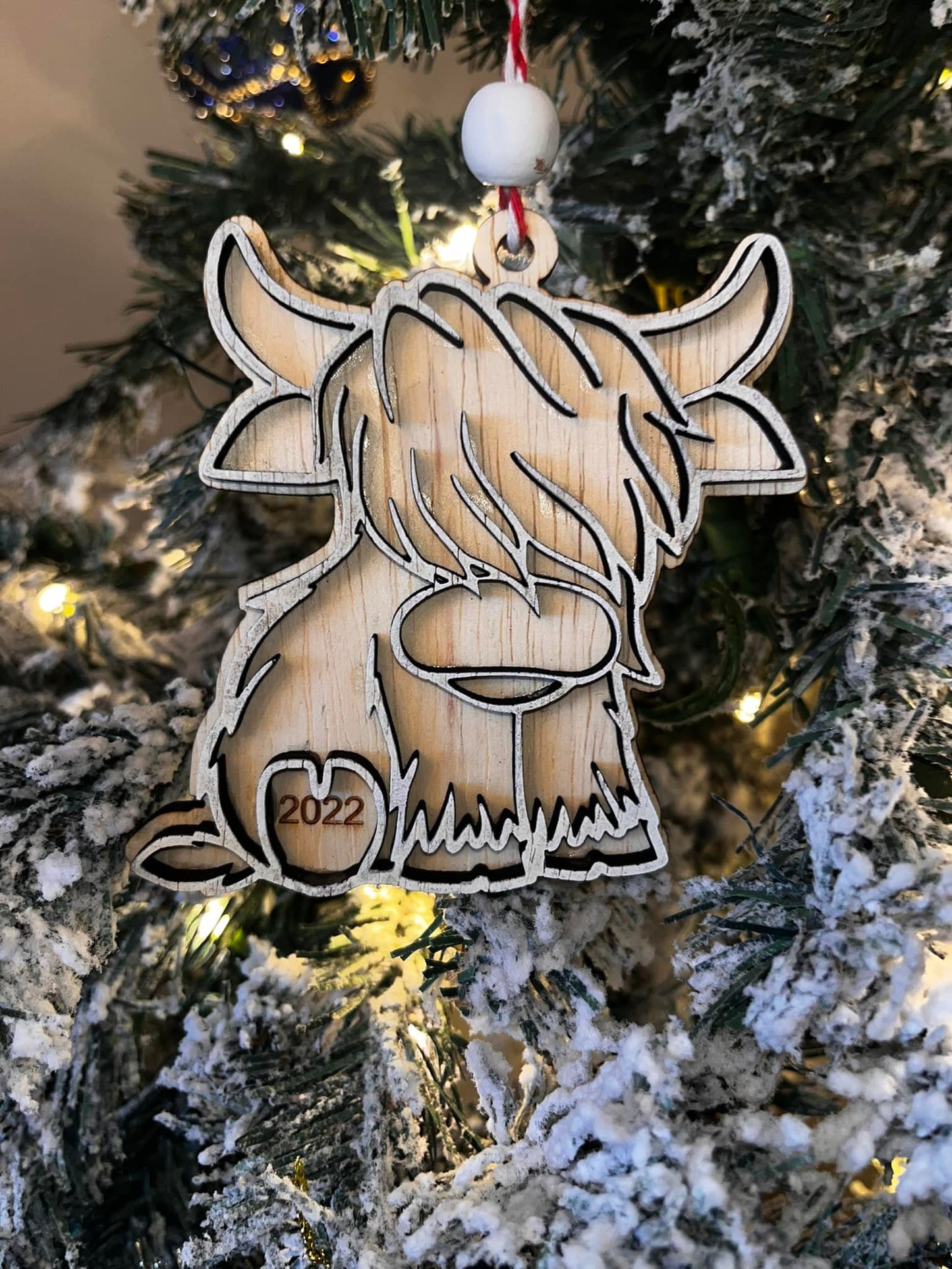 2025 Highland Cow Ornament SVG | Laser Cut Christmas Ornament File | Glowforge, Other Lasers, Cricut & More