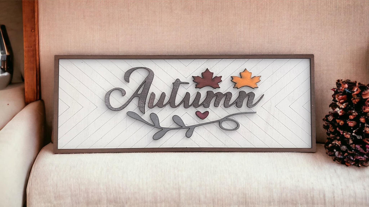 Autumn rectangular sign Digital Design