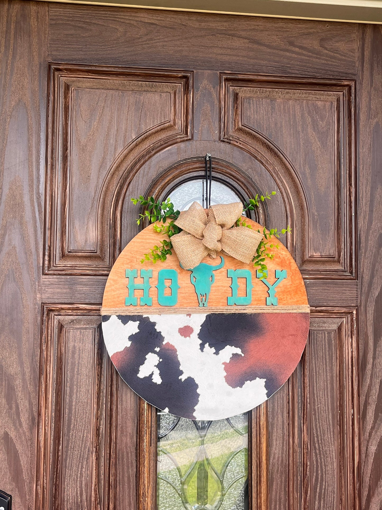 Cow Print Door Hanger