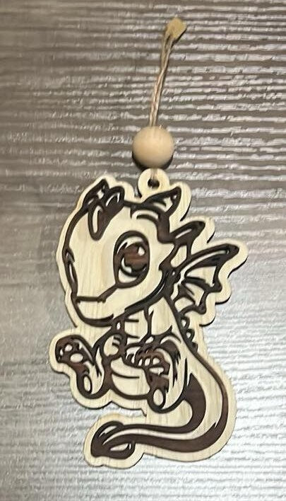 Digital Baby Dragon Car Charm or Ornament Design SVG