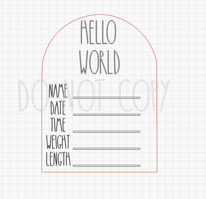 Baby Birth Announcement Digital Download File/Laser Cutting/Glowforge/SVG