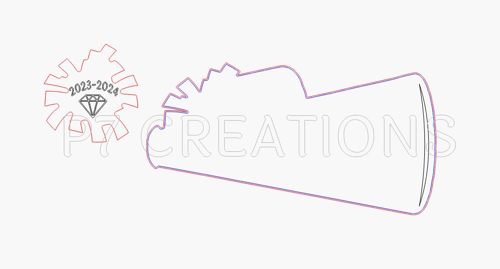Custom Megaphone and Pom Pom Digital Download Glowforge Friendly SVG Laser Cut/Engrave