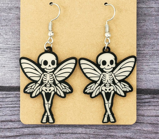 Skeleton Fairy Earrings – Spooky Cute Everyday Statement Jewelry