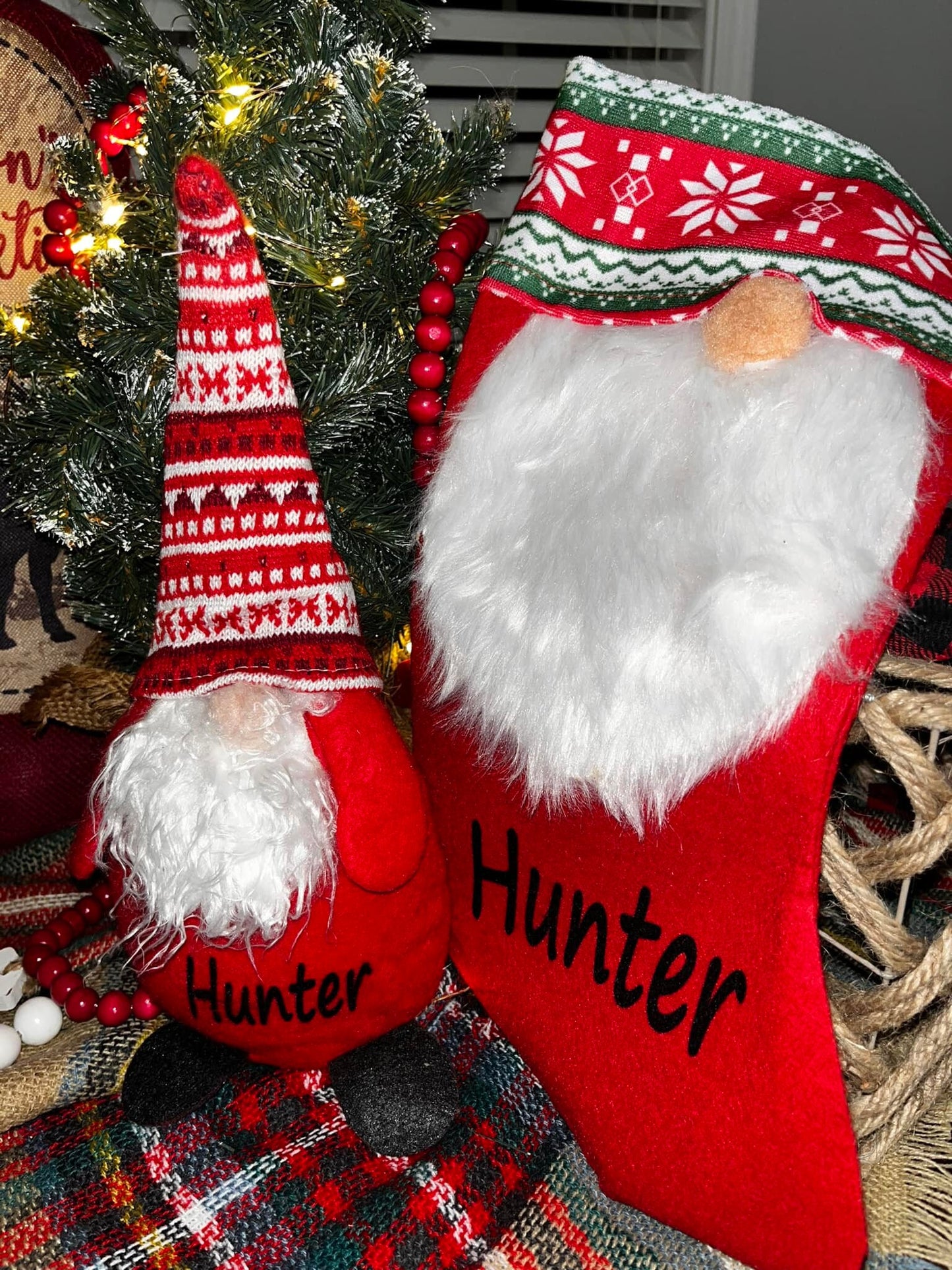 Personalized Stocking and Gnome Set