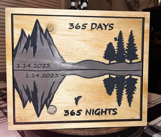 365 Days/365 Nights Sober Plaque Digital Design