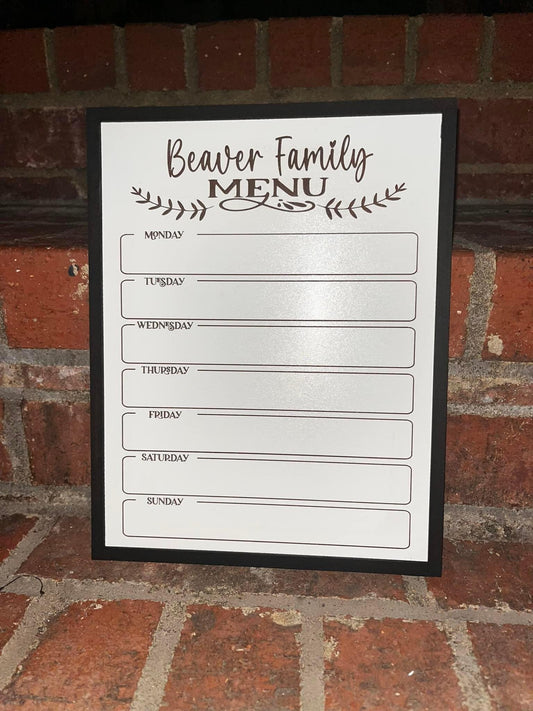 Family Menu Board SVG Laser Engraving & More Digital Design