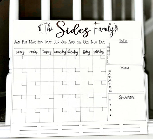 Personalized Dry Erase Calendar