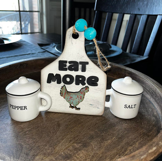 Eat More Chicken Farm Cow Tag Digital Design~ Glowforge Ready