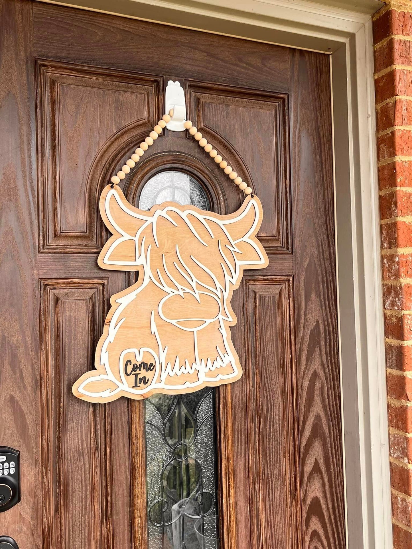 Highland Cow Door Hanger Digital Design Svg Glowforge Ready