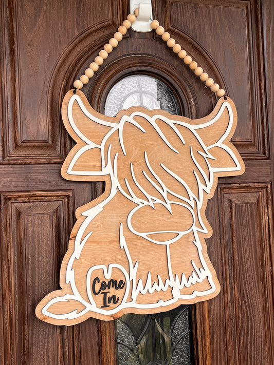 Highland Cow Door Hanger