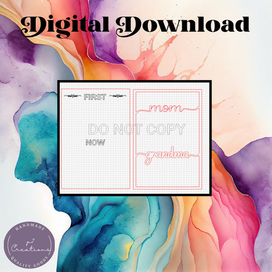First mom then grandma and other titles frame DIGITAL DOWNLOAD SVG