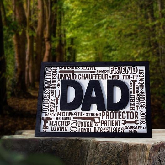 Laser Engraved Dad Sign Digital Design Glowforge Ready SVG
