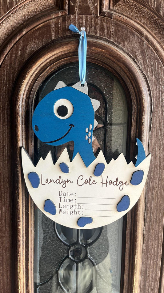 Baby Dinosaur Birth Announcement digital design