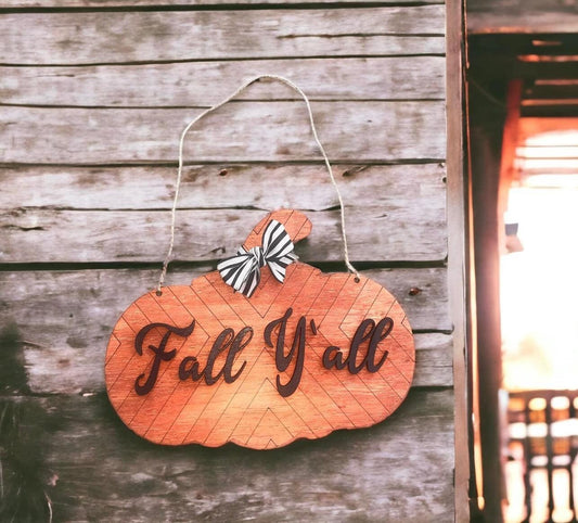 Fall Y'all Pumpkin Door hanger Digital Design