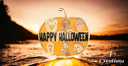Horror Pumpkin Digital Download, Laser Cut/Engrave, Glowforge Ready, Spooky