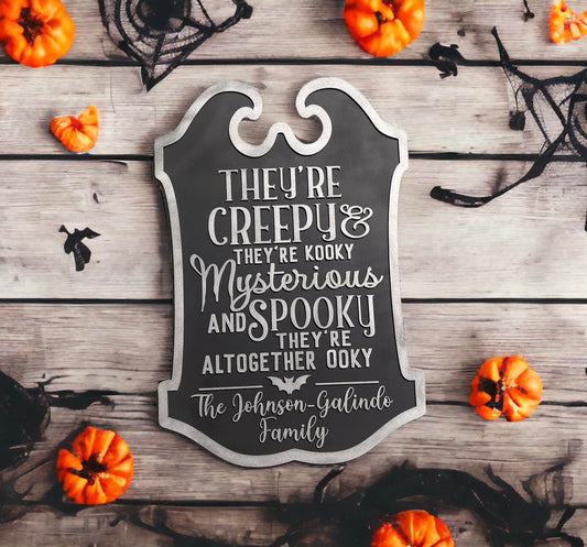 Personalized Family Halloween Sign-Spooky-Laser Cut-Wooden-Altogether Ooky