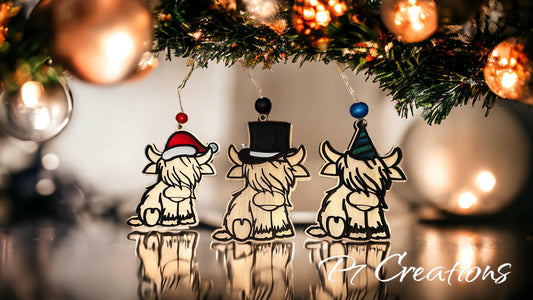 Highland Cow Laser Design Bundle of 3 Designs, Laser, Glowforge, Digital Download, Instant Download