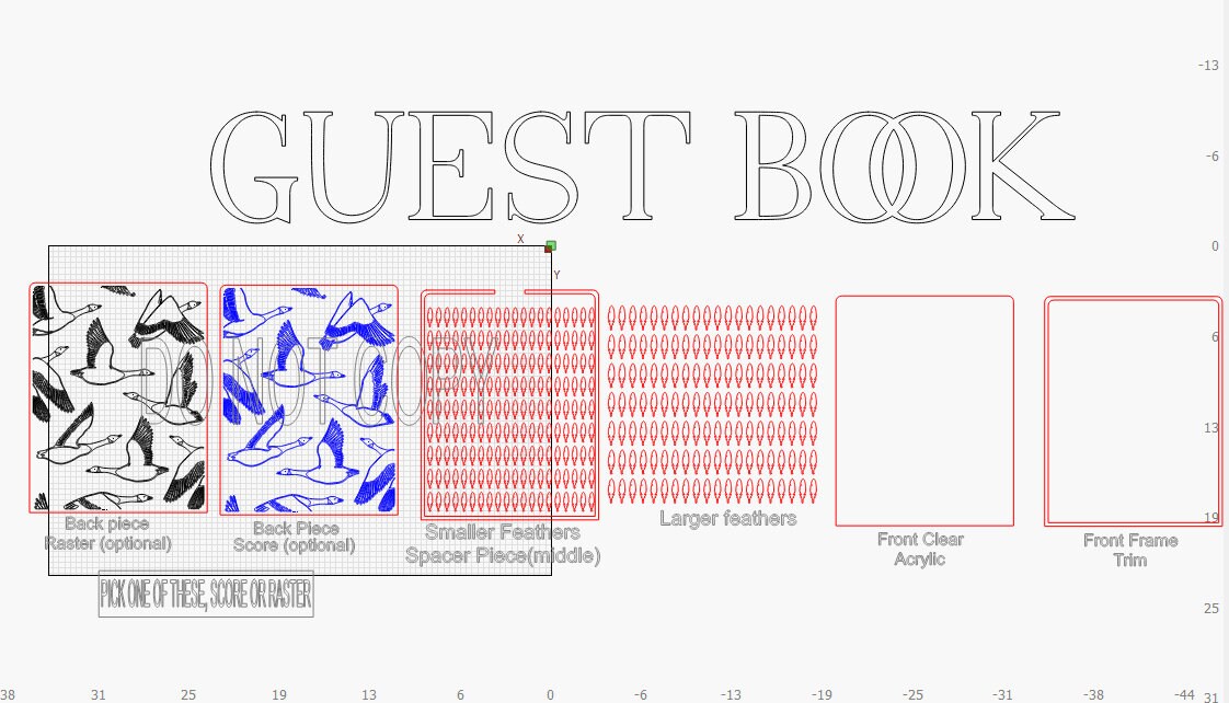 Goose Guest Book Digital Download SVG Laser Cutter, Glowforge, Weddings & More