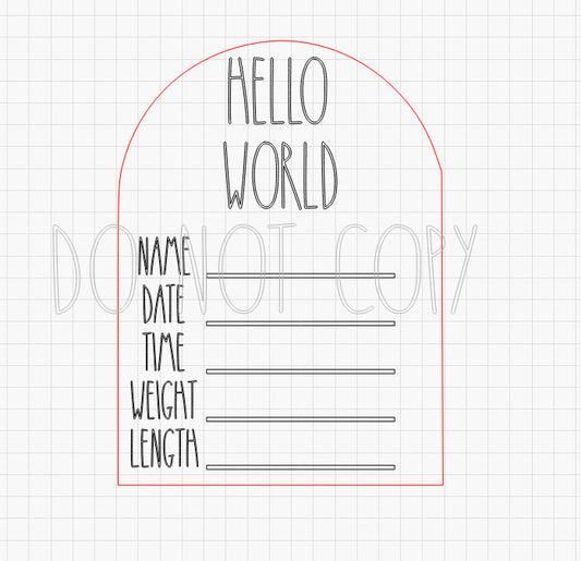 Baby Birth Announcement Digital Download File/Laser Cutting/Glowforge/SVG