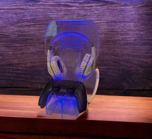 Gamer Headset and Controller Stand Cutting File, digital download, glowforge, laser cutter, svg, Instant Download