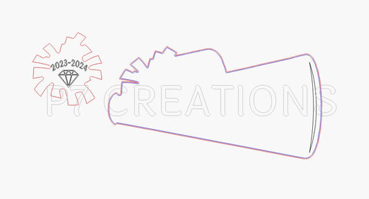 Custom Megaphone and Pom Pom Digital Download Glowforge Friendly SVG Laser Cut/Engrave