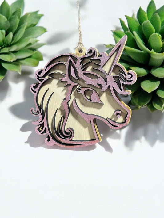 Unicorn Digital Download, SVG Ornament, Car Charm.  Glowforge Lasers and more