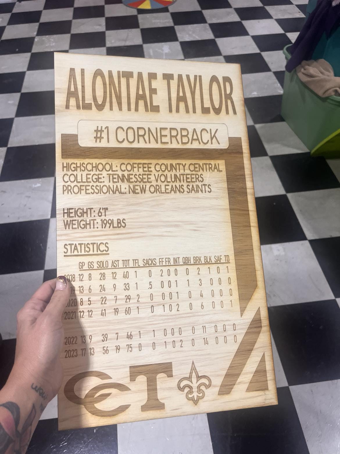 Custom Wooden and Acrylic Football Memorabilia Frame | Laser Cut Athlete Wall Art | Personalized Sports Gift