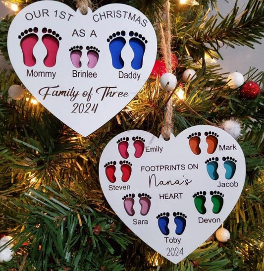 Our First Christmas As A Family Ornament-Laser Engraved-Digital Design-SVG-Glowforge & More