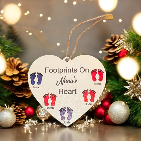 Footprints on Nana's Heart SVG, Digital Download, Glowforge & More-Includes Many Titles