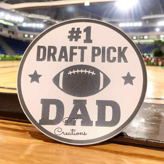 Number One Draft Pick Dad SVG – Digital Download – Football Father’s Day Laser Cut File – Cricut Glowforge DIY Gift for Dad