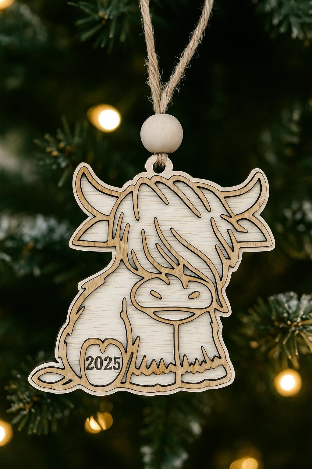 Scottish Highland Cow Ornament SVG-Digital Download-Laser-Cricut-Glowforge-The Original-Christmas