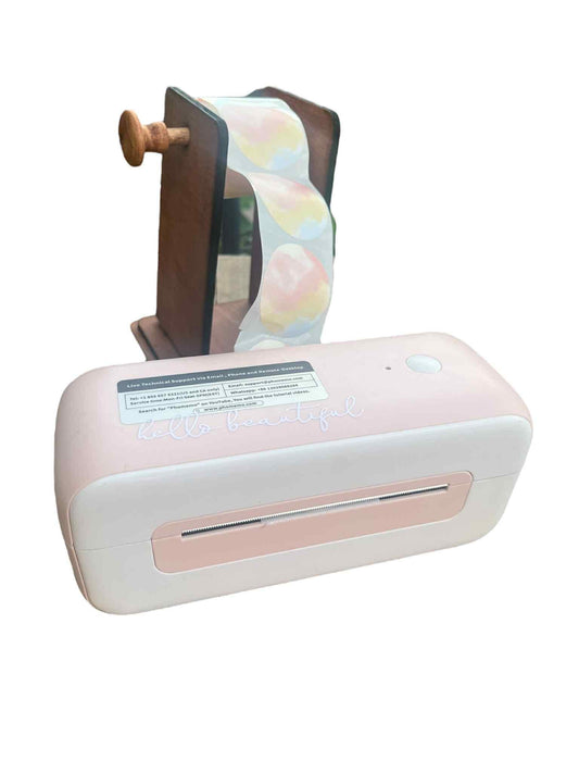 Wooden Label Sticker Roll Holder–Compatible with Thermal Label Printers|Sticker Dispenser for Labels DIGITAL DOWNLOAD-SVG-Laser Cutting File